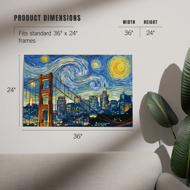 San Francisco, California, Starry Night City Series, Art & Giclee Prints Art Lantern Press
