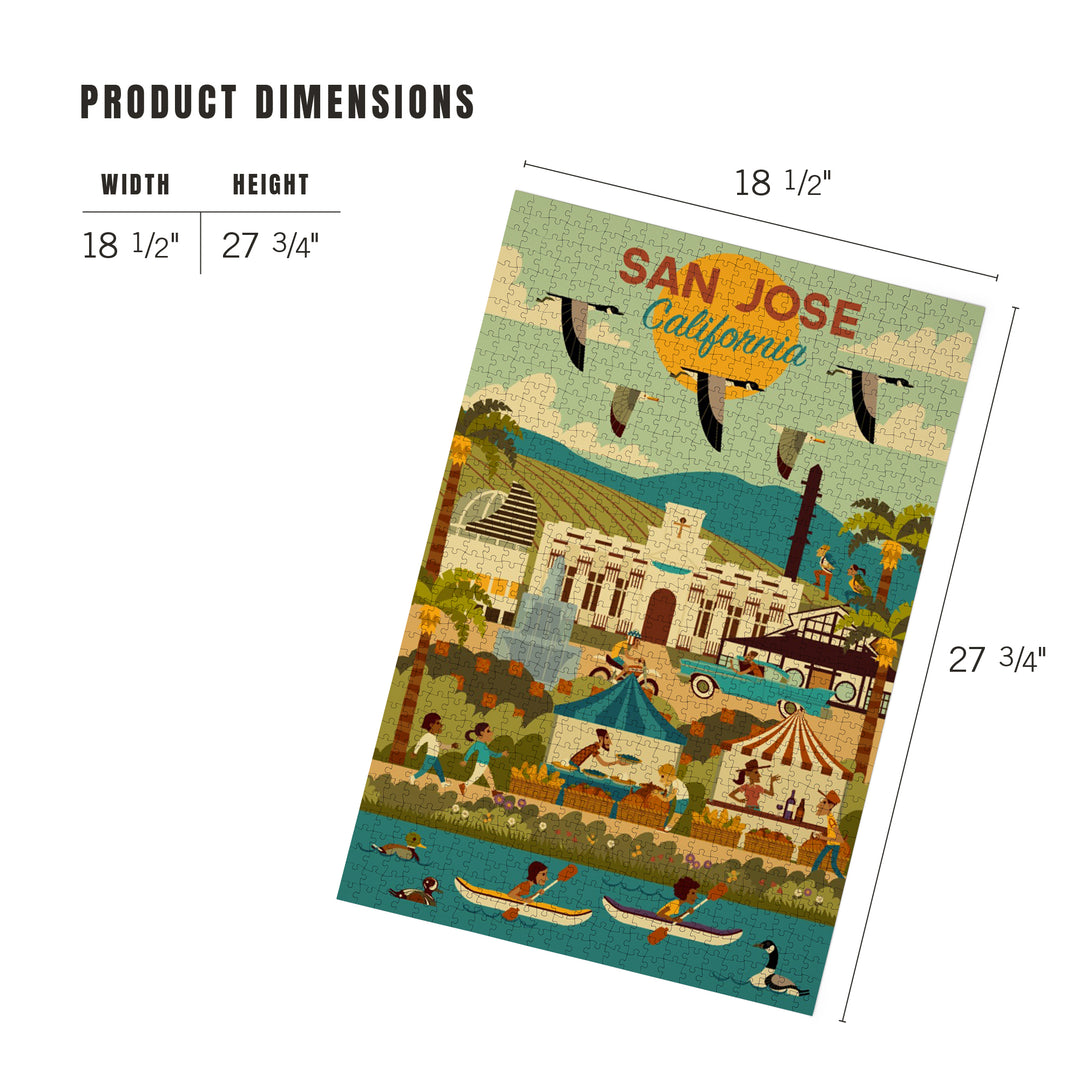 San Jose, California, Geometric City Series, Jigsaw Puzzle Puzzle Lantern Press