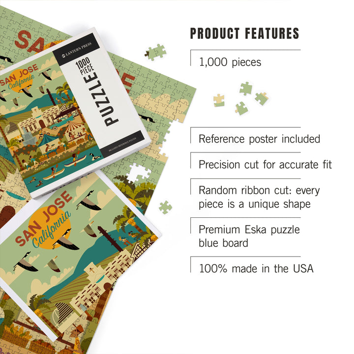 San Jose, California, Geometric City Series, Jigsaw Puzzle Puzzle Lantern Press