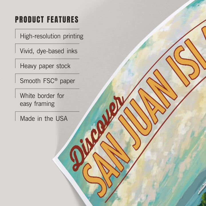 San Juan Island, Washington, LP Camper Van, Art & Giclee Prints Art Lantern Press