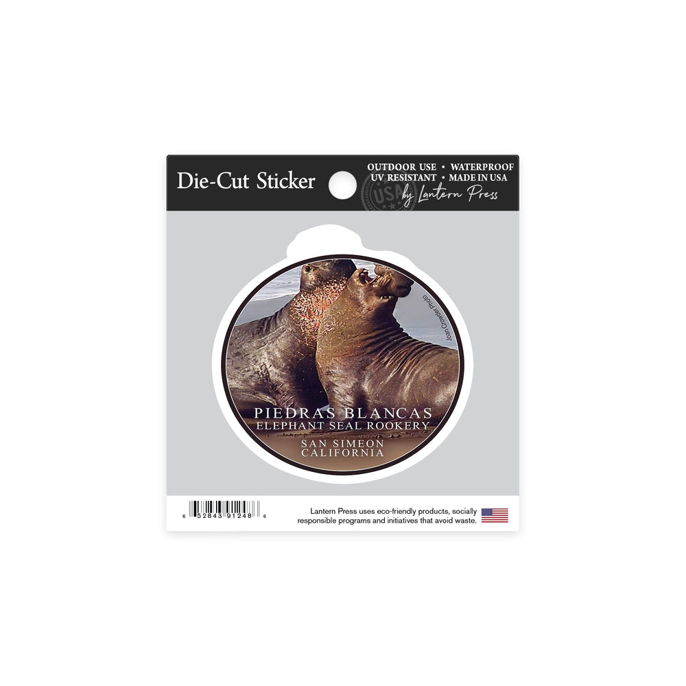 San Simeon, California, Piedras Blancas Elephant Seal Rookery, Contour, Photography Sticker Lantern Press