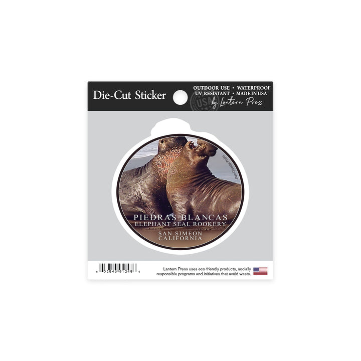San Simeon, California, Piedras Blancas Elephant Seal Rookery, Contour, Photography Sticker Lantern Press