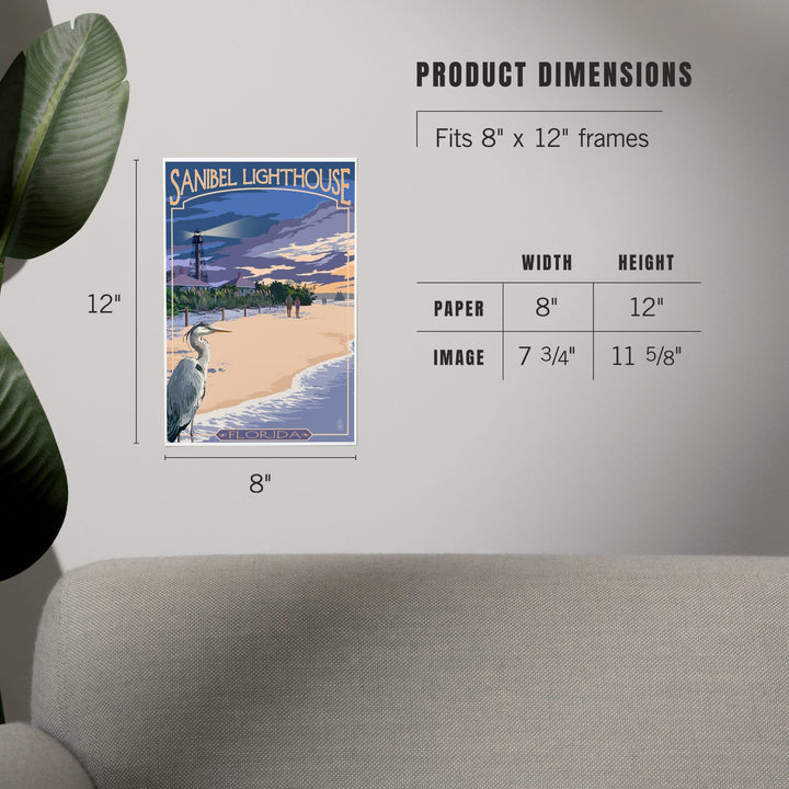 Sanibel Lighthouse, Florida, Art & Giclee Prints Art Lantern Press