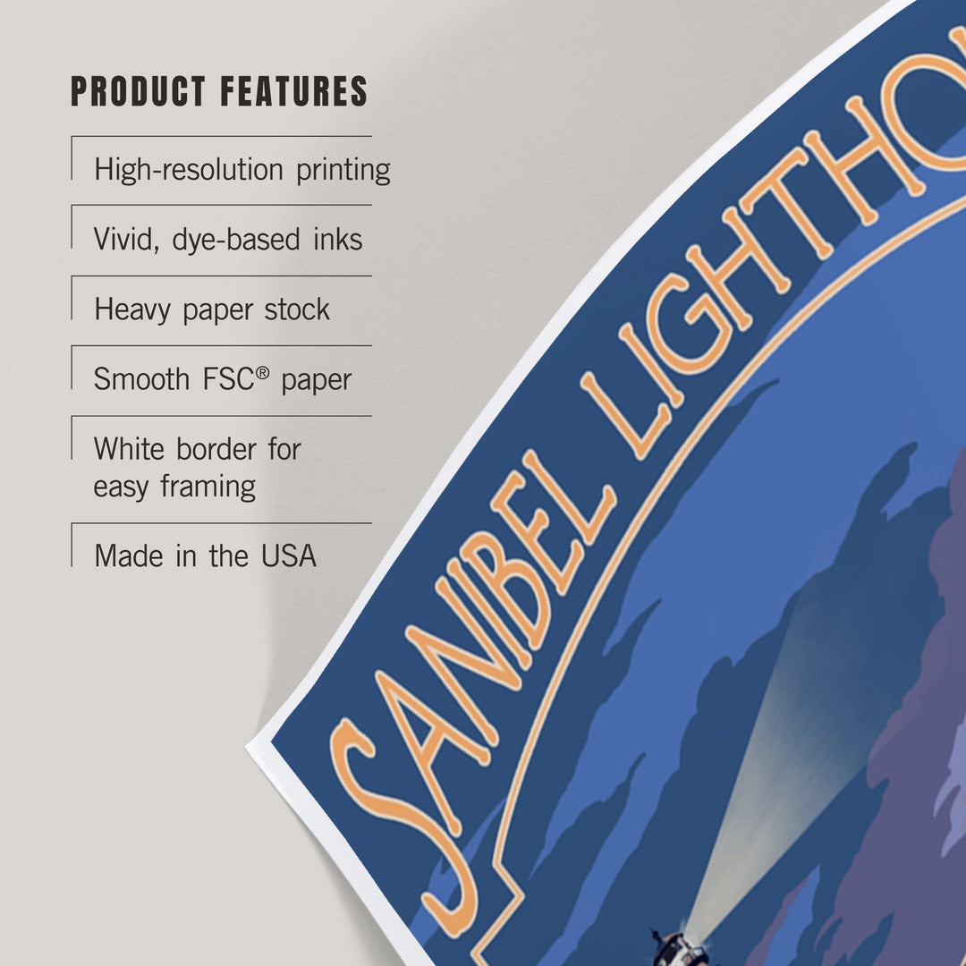 Sanibel Lighthouse, Florida, Art & Giclee Prints Art Lantern Press