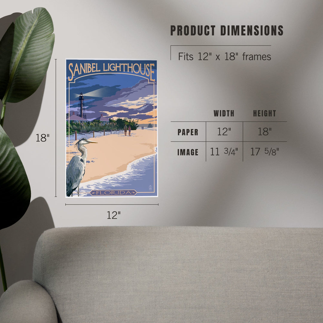 Sanibel Lighthouse, Florida, Art & Giclee Prints Art Lantern Press