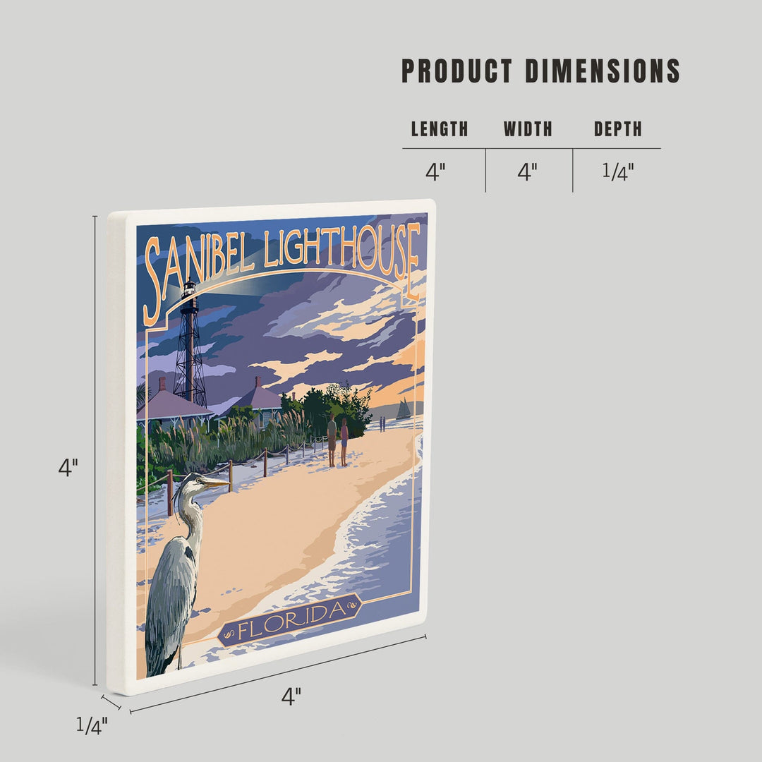 Sanibel Lighthouse, Florida, Coasters Coasters Lantern Press