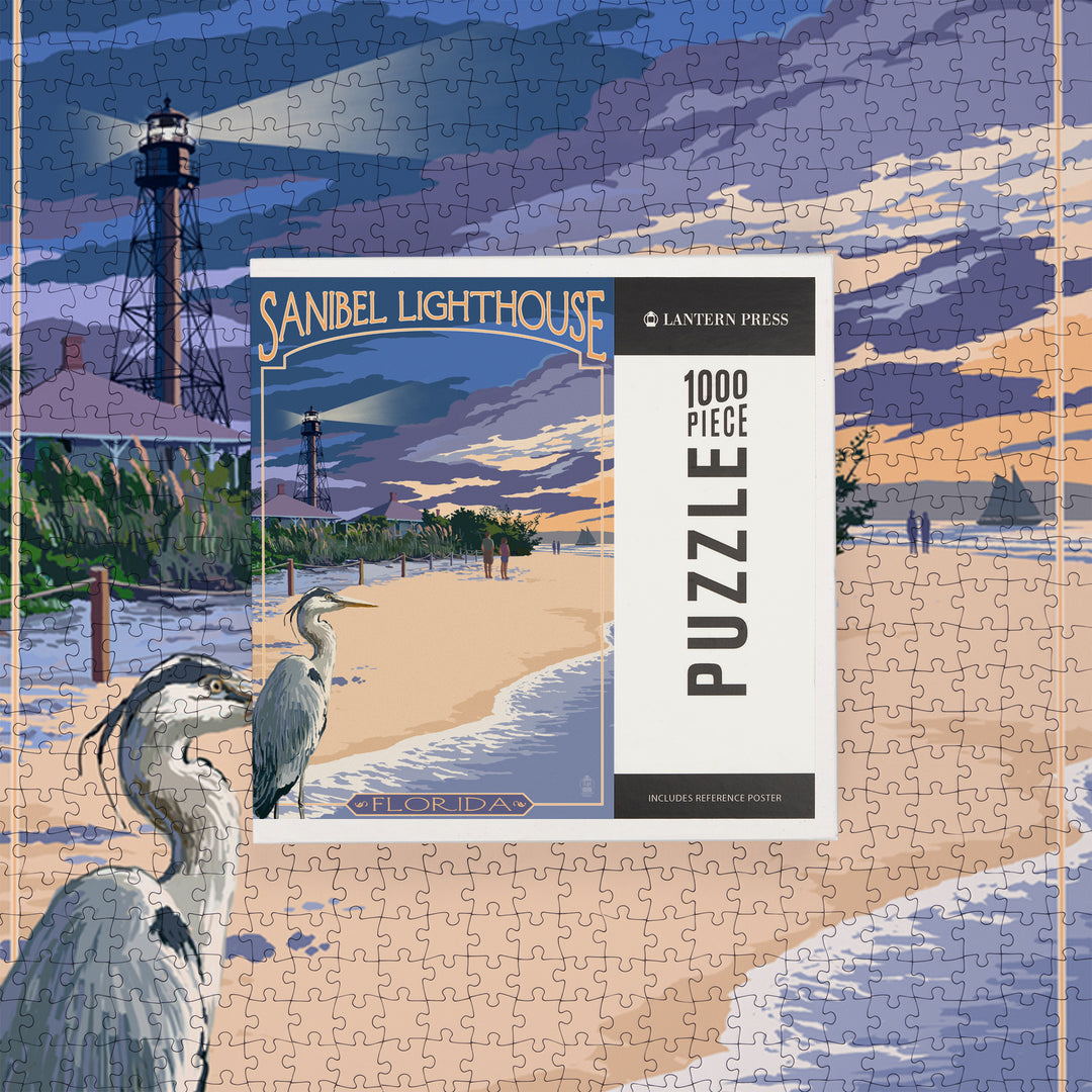 Sanibel Lighthouse, Florida, Jigsaw Puzzle Puzzle Lantern Press