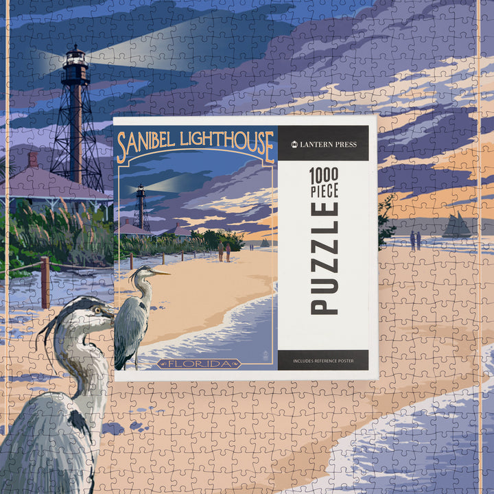 Sanibel Lighthouse, Florida, Jigsaw Puzzle Puzzle Lantern Press