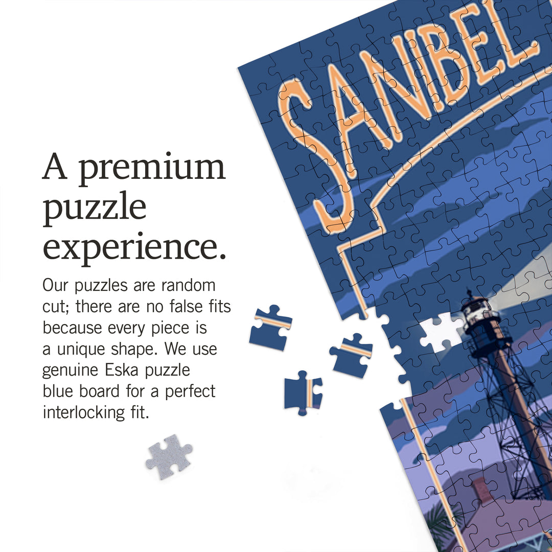 Sanibel Lighthouse, Florida, Jigsaw Puzzle Puzzle Lantern Press