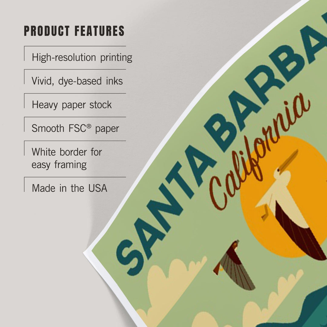 Santa Barbara, California, Geometric, Art & Giclee Prints Art Lantern Press