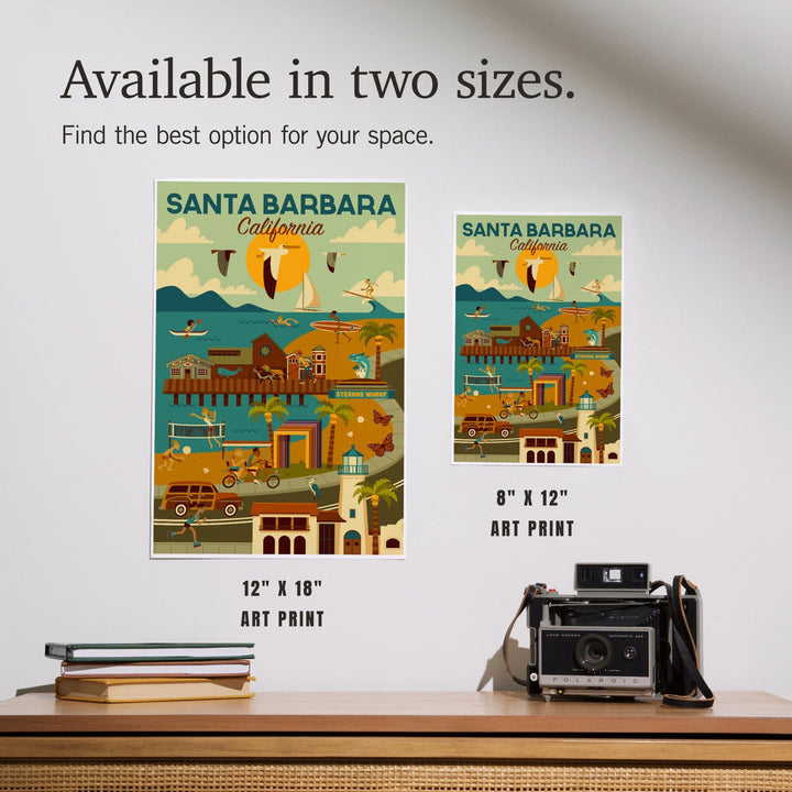 Santa Barbara, California, Geometric, Art & Giclee Prints Art Lantern Press