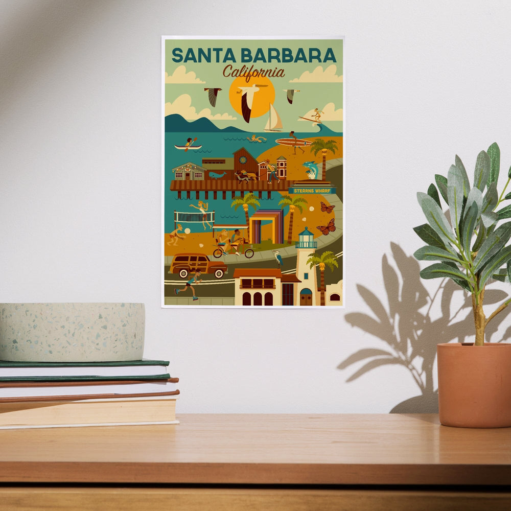 Santa Barbara, California, Geometric, Art & Giclee Prints Art Lantern Press