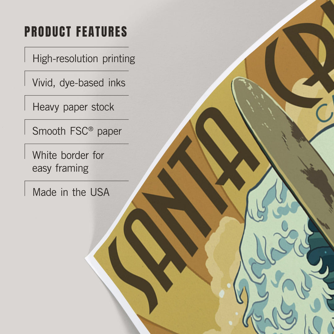 Santa Cruz, California, Surfer Statue, Art & Giclee Prints Art Lantern Press