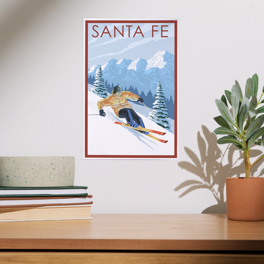 Santa Fe, New Mexico, Downhill Skier, Art & Giclee Prints Art Lantern Press