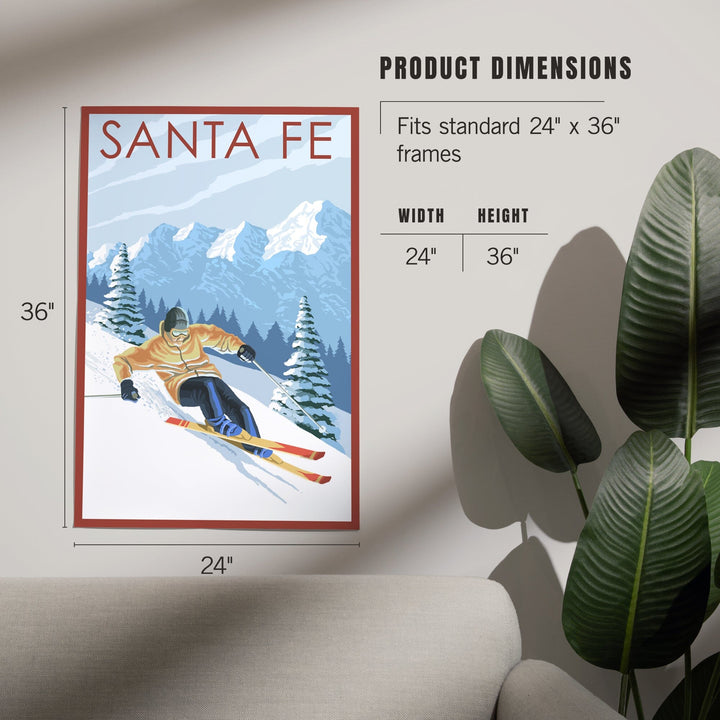Santa Fe, New Mexico, Downhill Skier, Art & Giclee Prints Art Lantern Press