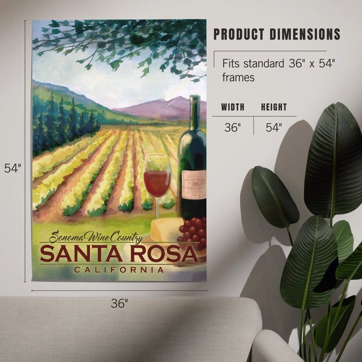 Santa Rosa, California, Sonoma County Wine Country, Art & Giclee Prints Art Lantern Press