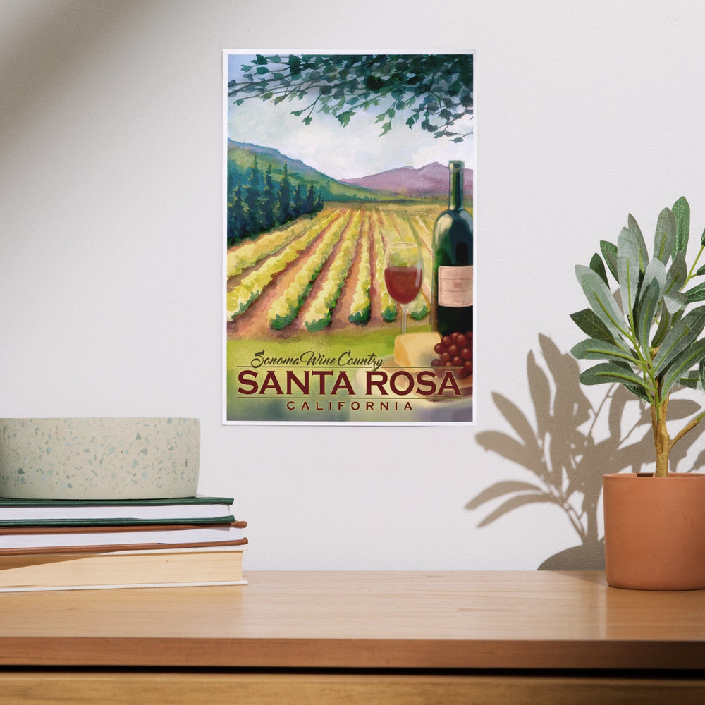 Santa Rosa, California, Sonoma County Wine Country, Art & Giclee Prints Art Lantern Press