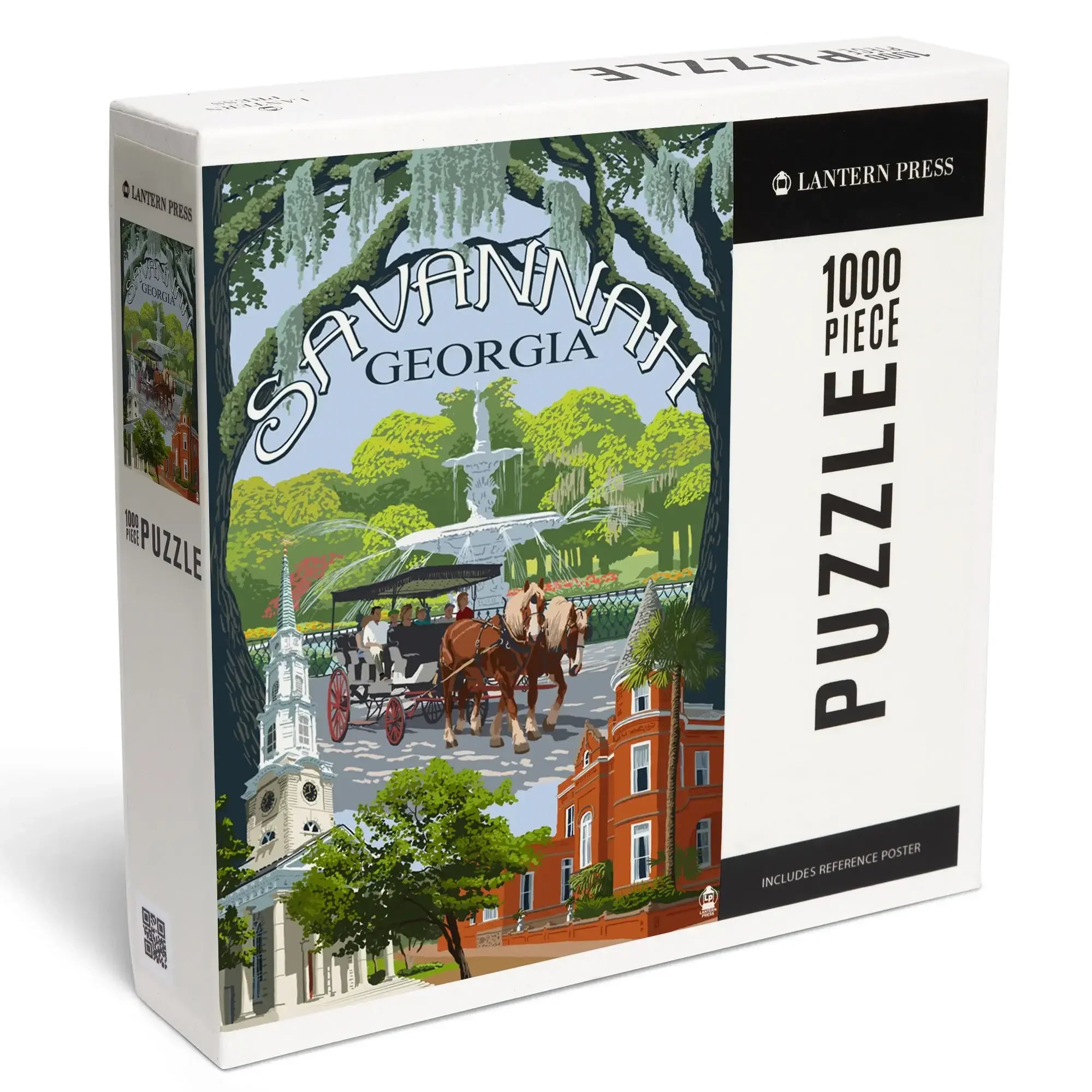Savannah, Georgia, Town Views, 1000 piece jigsaw puzzle – Lantern