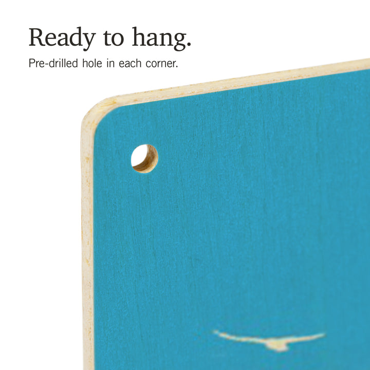 Sea Bright, New Jersey, Lithograph, Beach Chair and Umbrella, Wood Signs and Postcards Wood Lantern Press