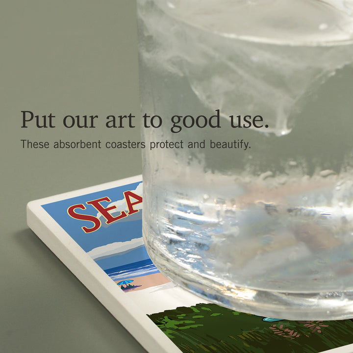 Sea Isle City, New Jersey, Destinations Sign, Coasters Coasters Lantern Press