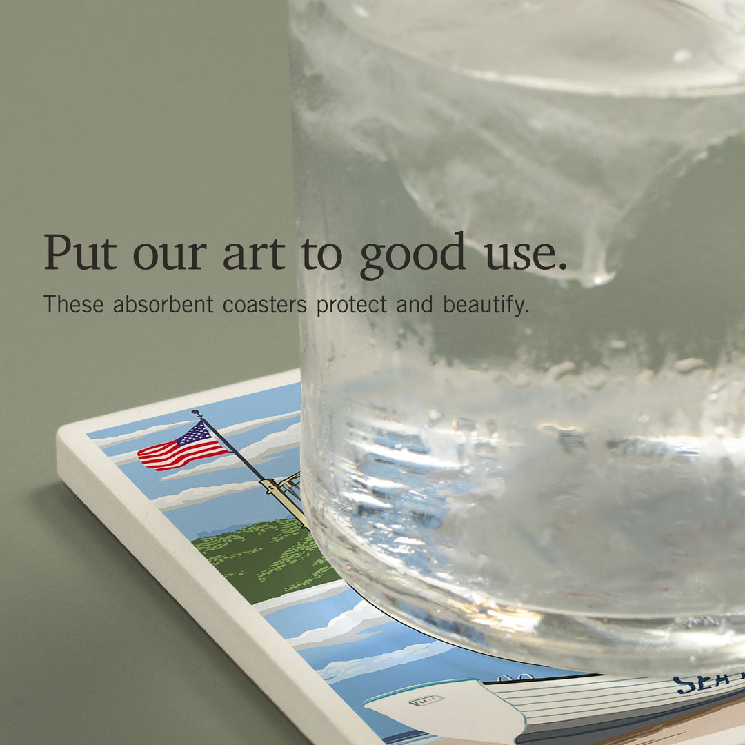 Sea Isle City, New Jersey, Montage, Coasters Coasters Lantern Press