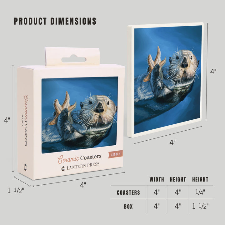 Sea Otter, Coasters Coasters Lantern Press