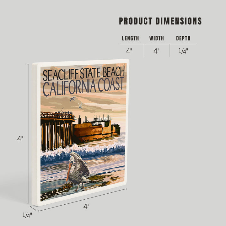 Seacliff State Beach, California Coast, Coasters Coasters Lantern Press