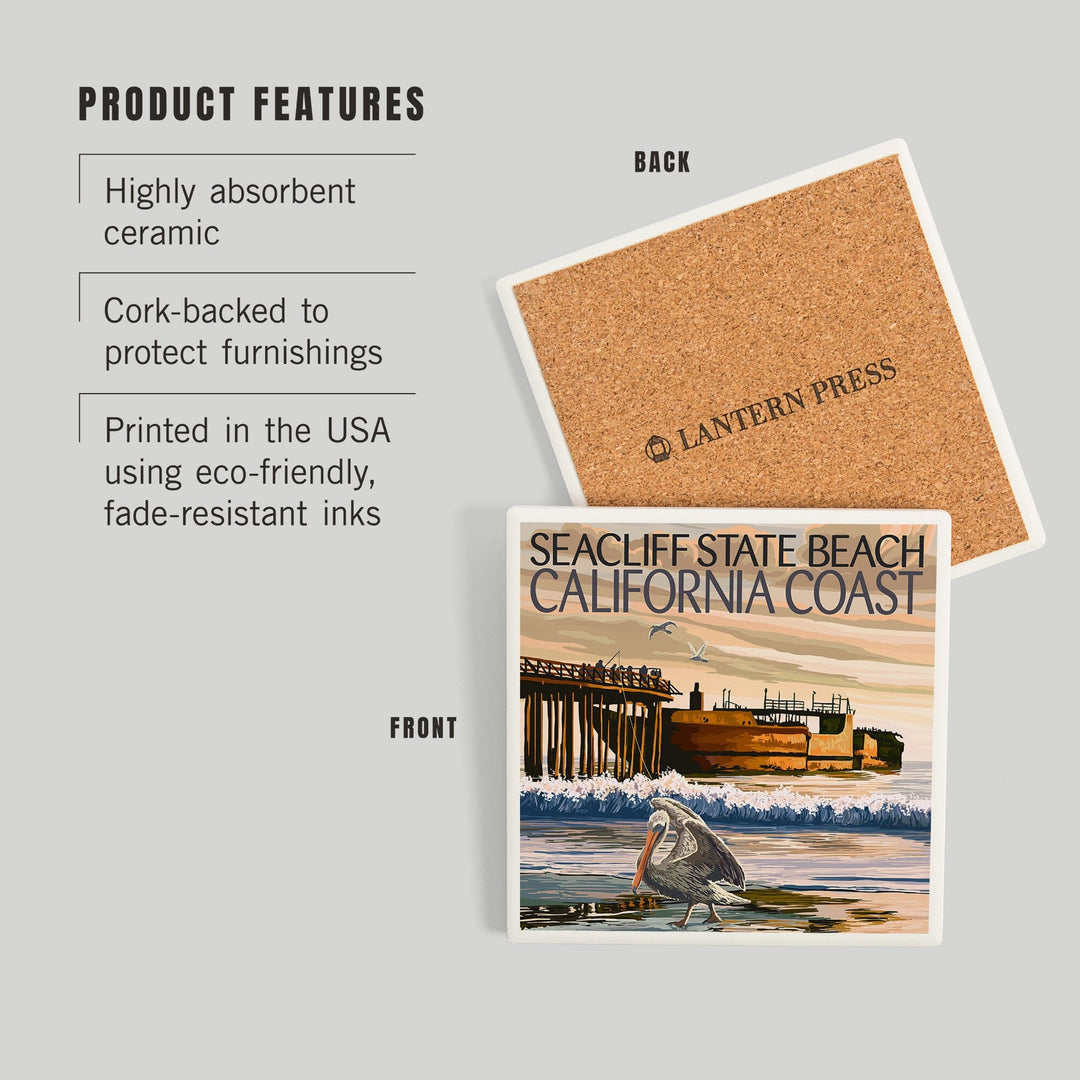 Seacliff State Beach, California Coast, Coasters Coasters Lantern Press