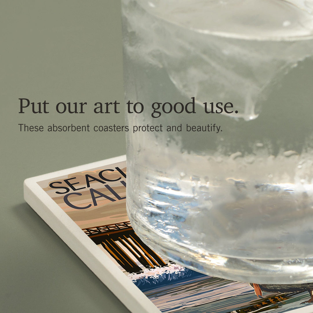 Seacliff State Beach, California Coast, Coasters Coasters Lantern Press