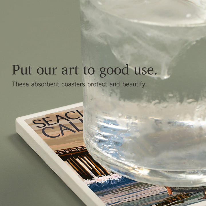 Seacliff State Beach, California Coast, Coasters Coasters Lantern Press