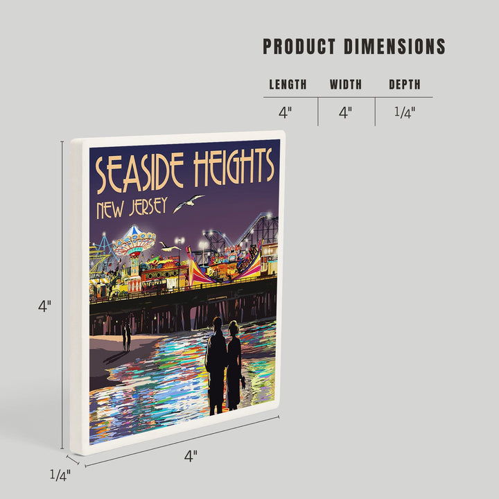 Seaside Heights, New Jersey, Pier at Night, Coasters Coasters Lantern Press