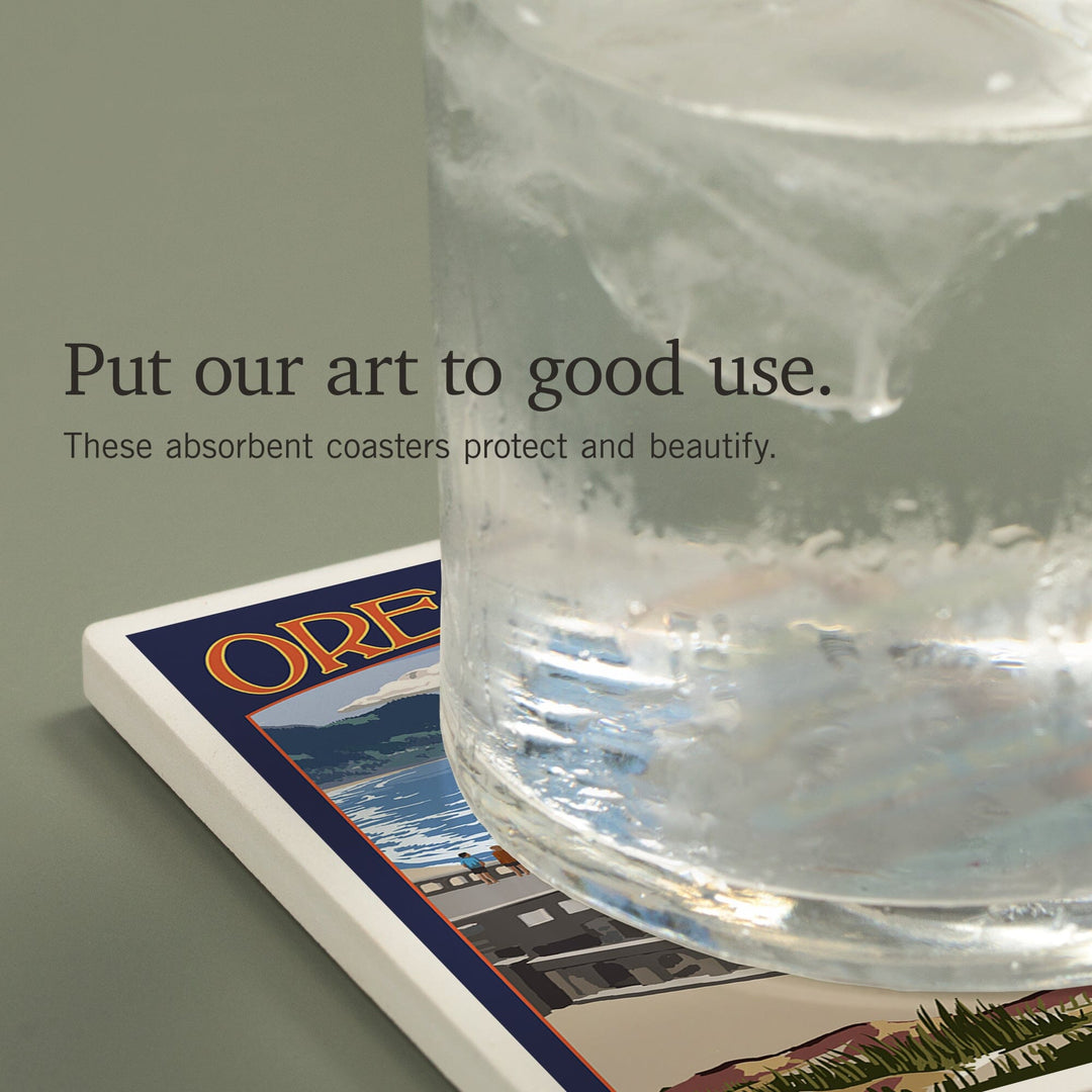 Seaside, Oregon, Signpost, Coasters Coasters Lantern Press