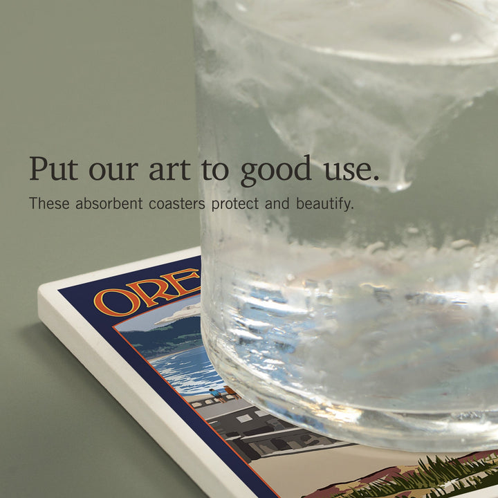 Seaside, Oregon, Signpost, Coasters Coasters Lantern Press