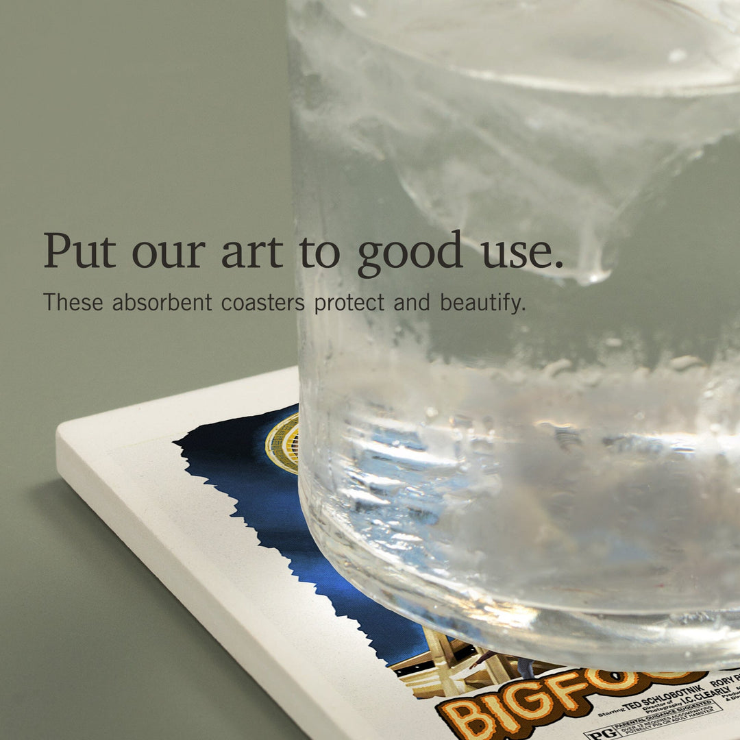 Seattle, Washington, Bigfoot vs Seattle, Coasters Coasters Lantern Press