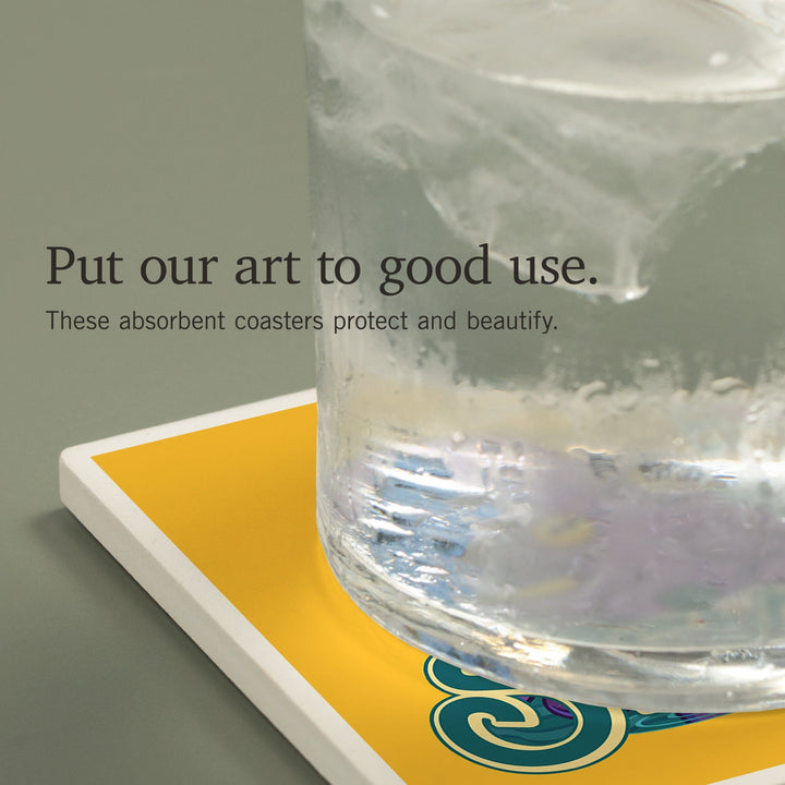 Seattle, Washington, Giant Octopus,, Coasters Coasters Lantern Press