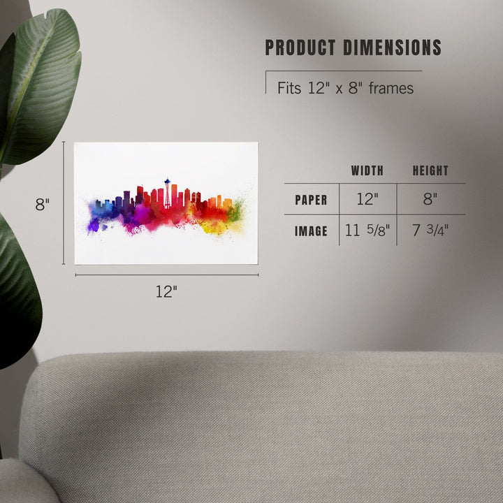 Seattle, Washington, Skyline Abstract, Art & Giclee Prints Art Lantern Press