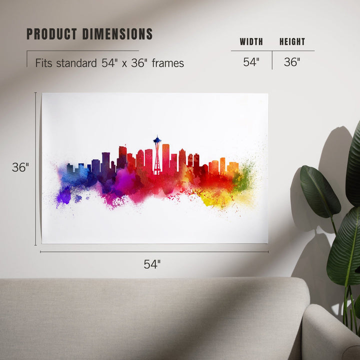 Seattle, Washington, Skyline Abstract, Art & Giclee Prints Art Lantern Press