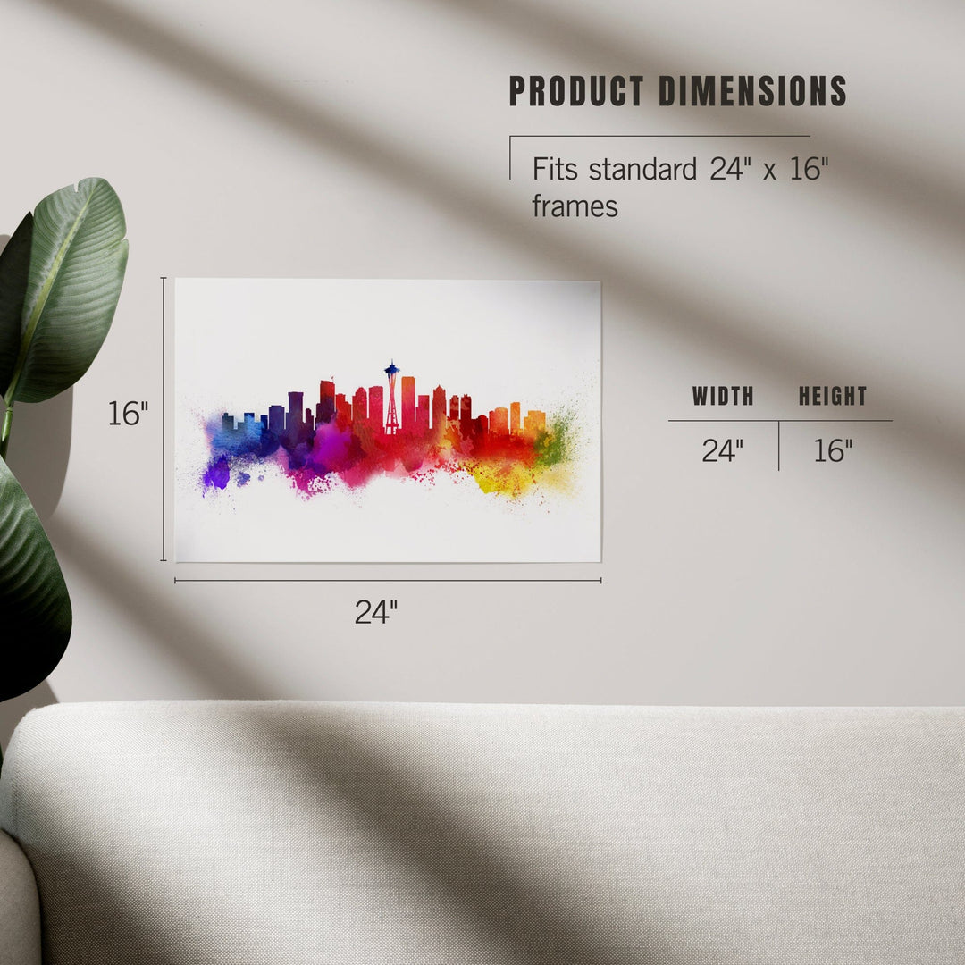 Seattle, Washington, Skyline Abstract, Art & Giclee Prints Art Lantern Press