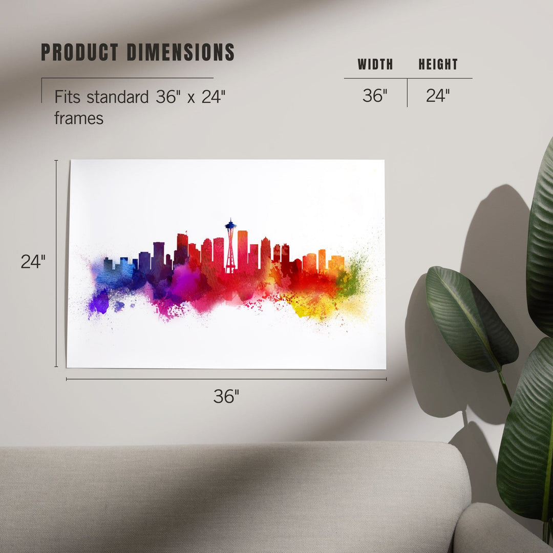 Seattle, Washington, Skyline Abstract, Art & Giclee Prints Art Lantern Press