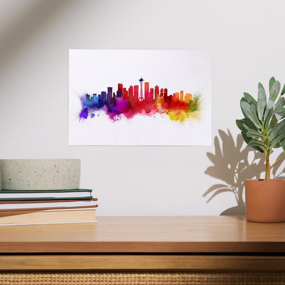 Seattle, Washington, Skyline Abstract, Art & Giclee Prints Art Lantern Press
