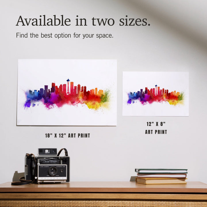 Seattle, Washington, Skyline Abstract, Art & Giclee Prints Art Lantern Press