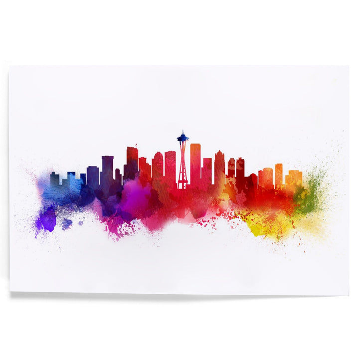 Seattle, Washington, Skyline Abstract, Art & Giclee Prints Art Lantern Press 8 x 12 Art Print