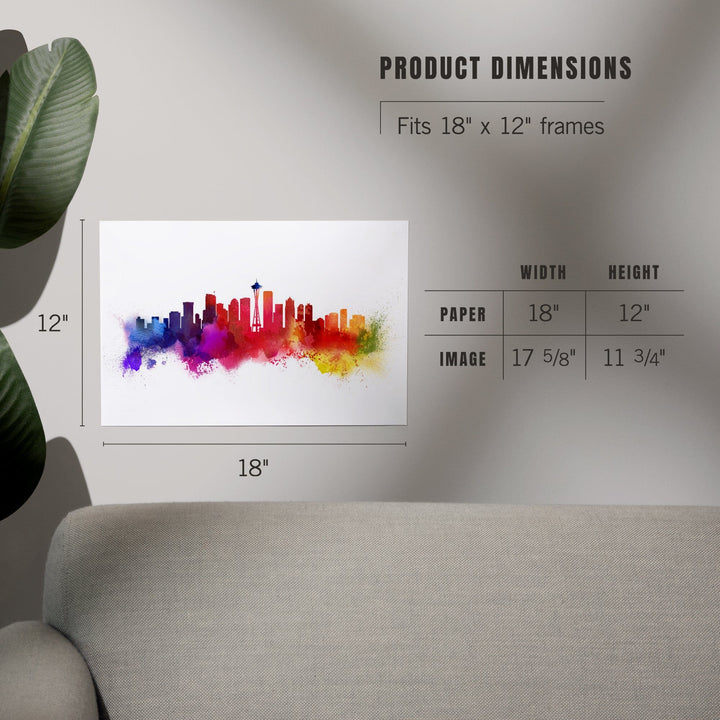 Seattle, Washington, Skyline Abstract, Art & Giclee Prints Art Lantern Press