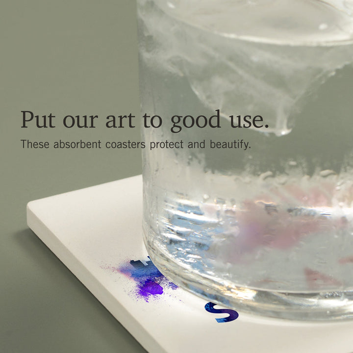 Seattle, Washington, Skyline Abstract, Tan, Coasters Coasters Lantern Press