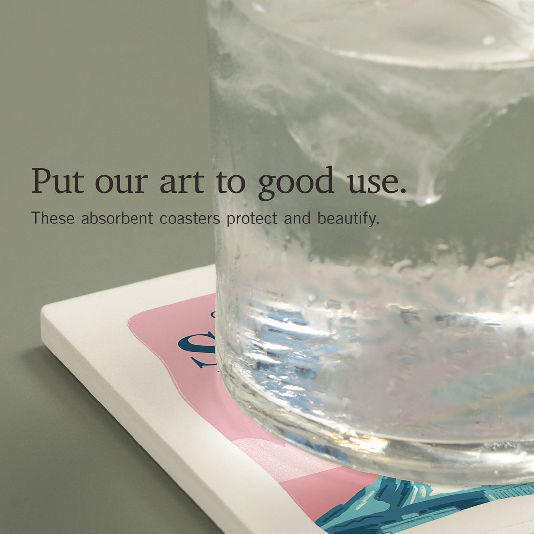 Seattle, Washington, Space Needle, Epic City Scene, Coasters Coasters Lantern Press