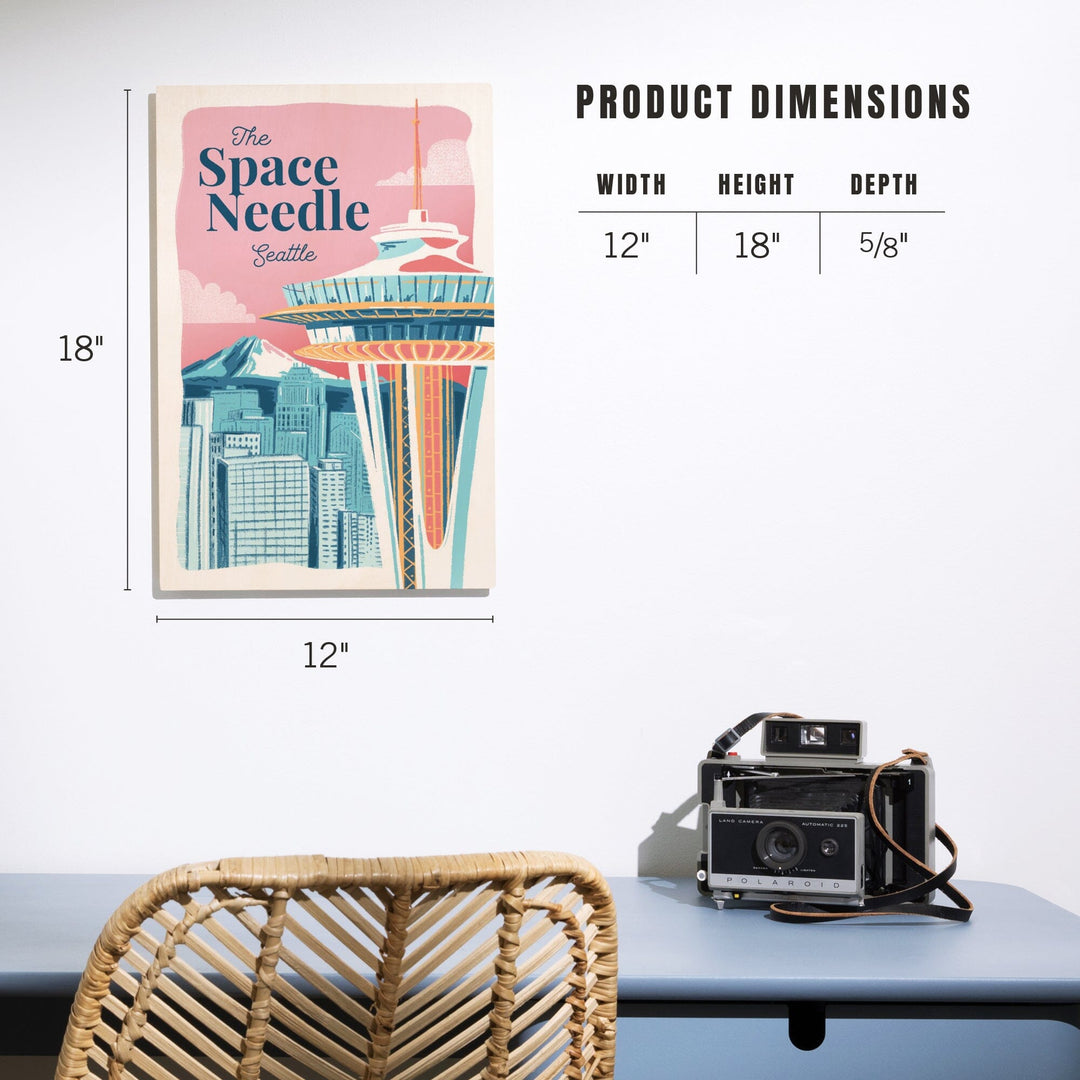 Seattle, Washington, Space Needle, Epic City Scene, Wood Signs and Postcards Wood Lantern Press