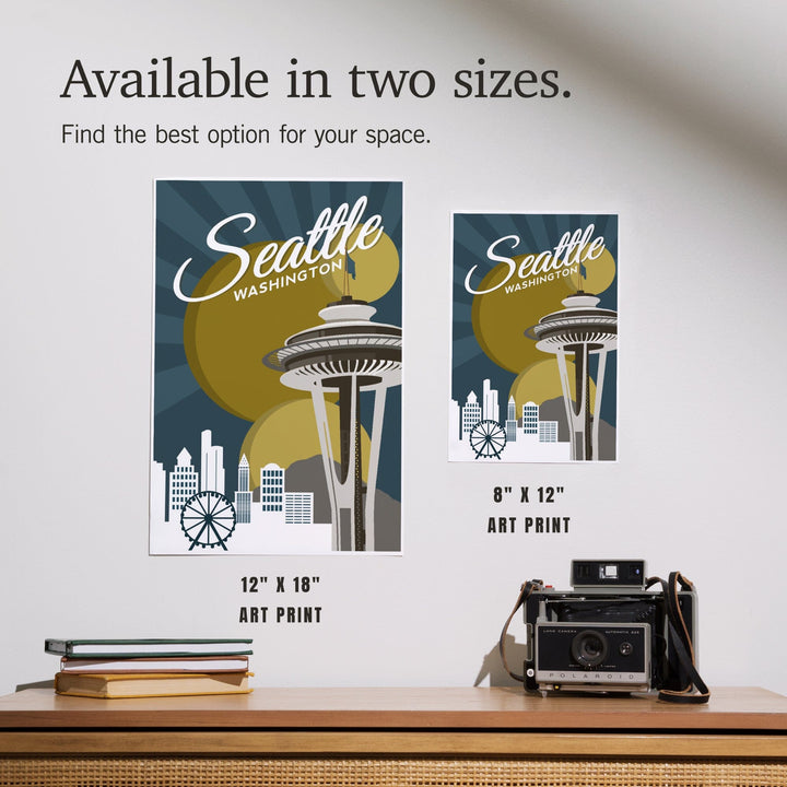 Seattle, Washington, Space Needle, Vector, Art & Giclee Prints Art Lantern Press