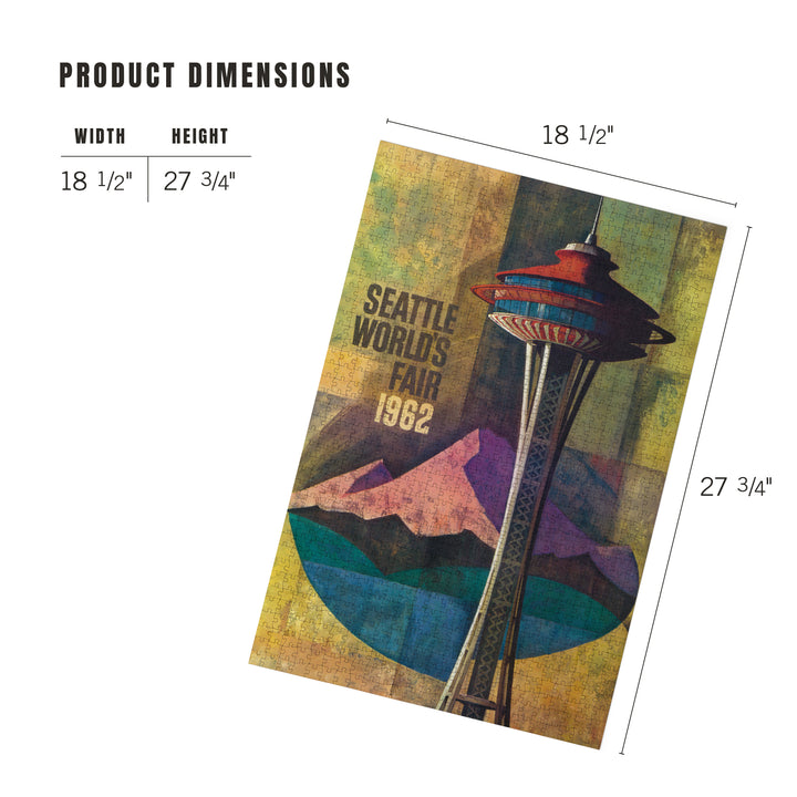Seattle, Washington, Space Needle World's Fair, Vintage Travel Poster, Jigsaw Puzzle Puzzle Lantern Press