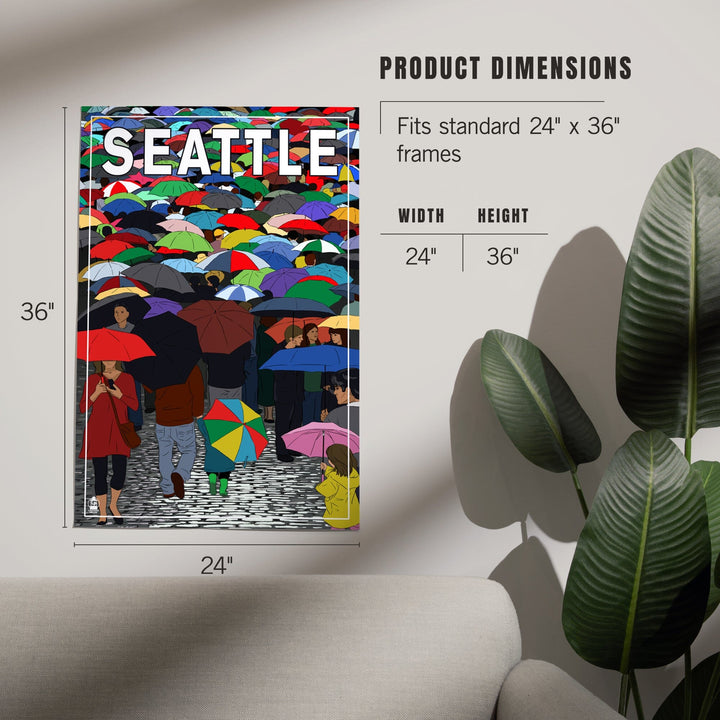Seattle, Washington, Umbrellas, Art & Giclee Prints Art Lantern Press