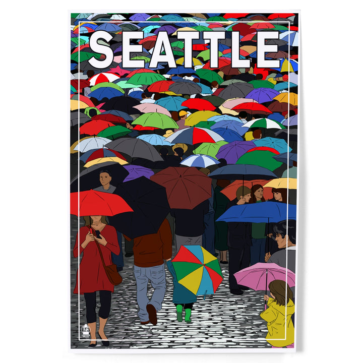 Seattle, Washington, Umbrellas, Art & Giclee Prints Art Lantern Press